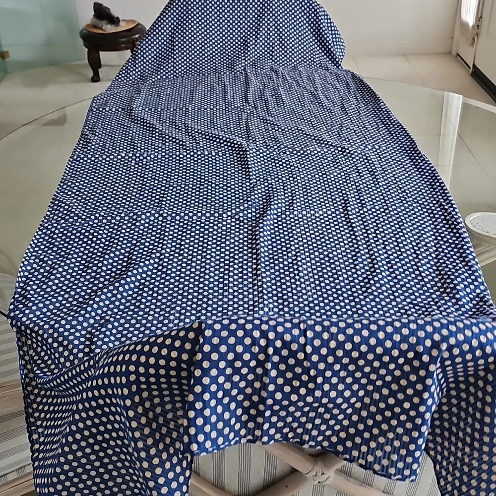 American Eagle Blue & Cream Polka Dot Scarf/shawl - Picture 6 of 7